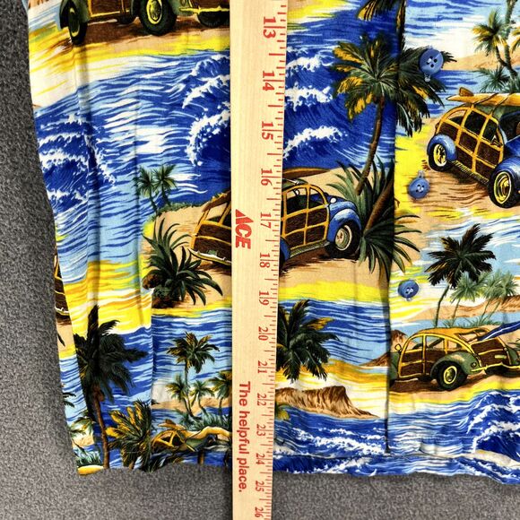 Liquid Hawaiian Shirt Junior Medium 10 12 Blue Yellow Cruise Surfboard beach - Picture 7 of 14